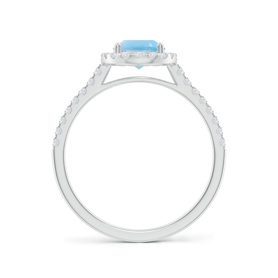 8x6mm A Prong-Set Oval Swiss Blue Topaz Halo Ring with Diamonds in White Gold side 199