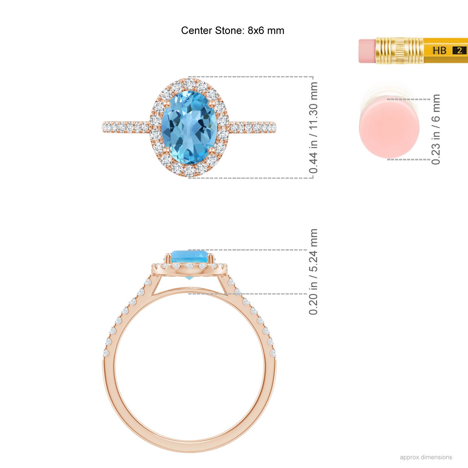 AA - Swiss Blue Topaz / 1.84 CT / 14 KT Rose Gold