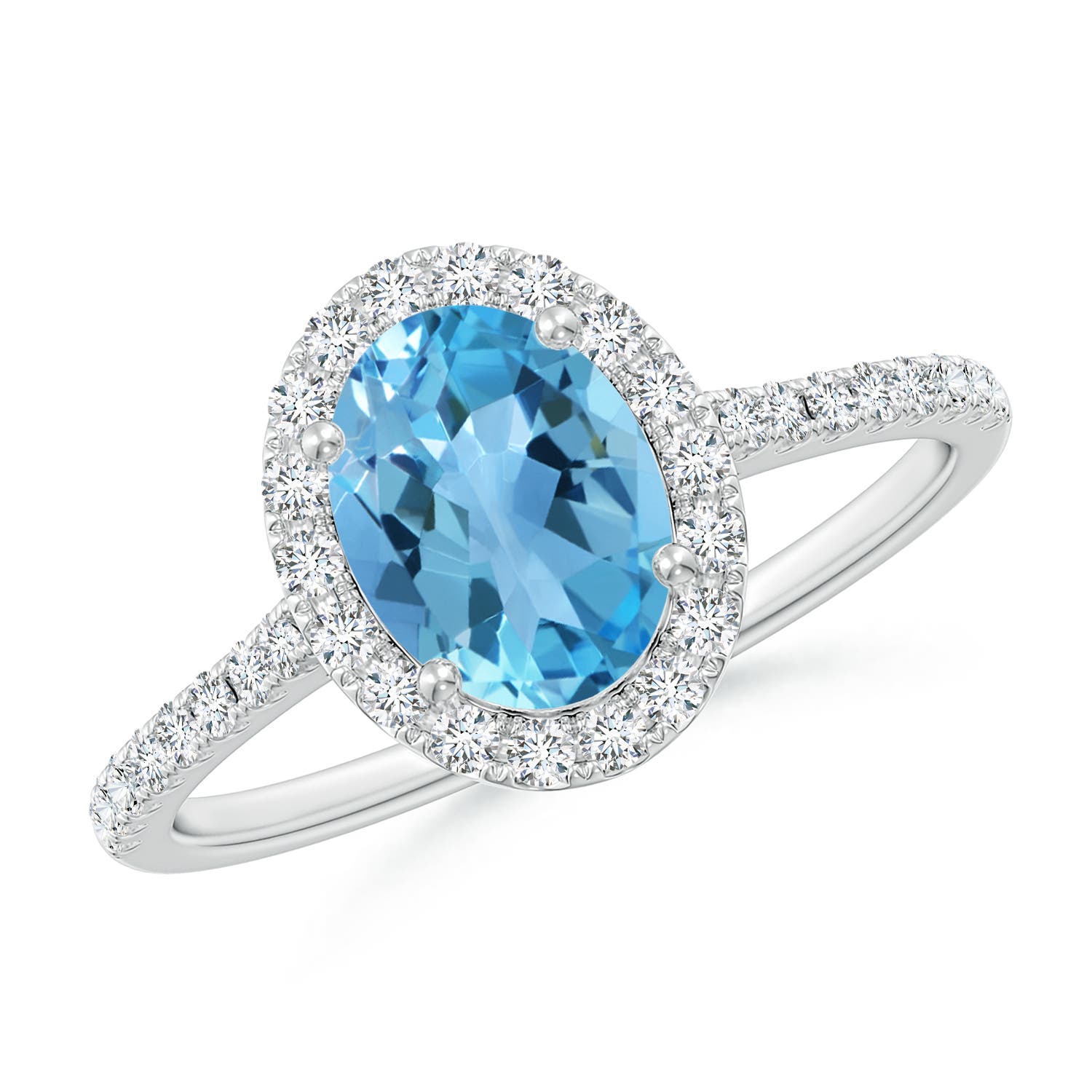 AA - Swiss Blue Topaz / 1.84 CT / 14 KT White Gold