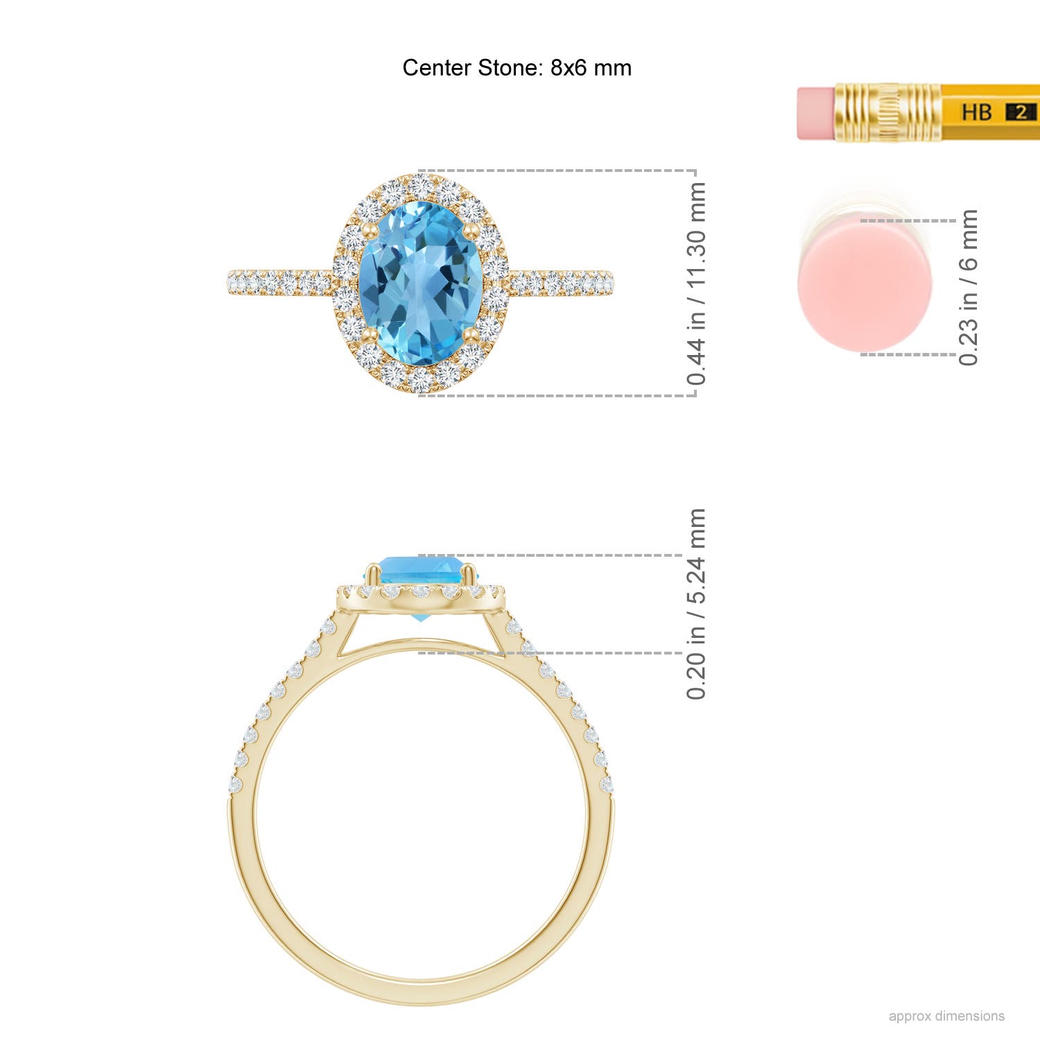 AA - Swiss Blue Topaz / 1.84 CT / 14 KT Yellow Gold