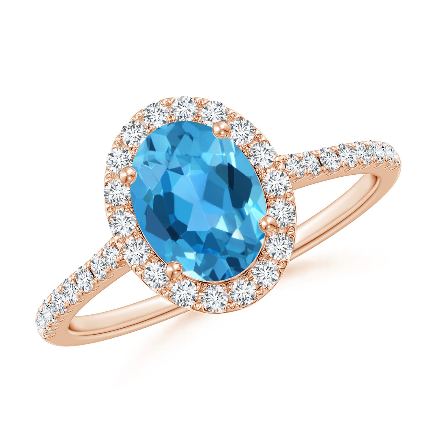 AAA - Swiss Blue Topaz / 1.84 CT / 14 KT Rose Gold