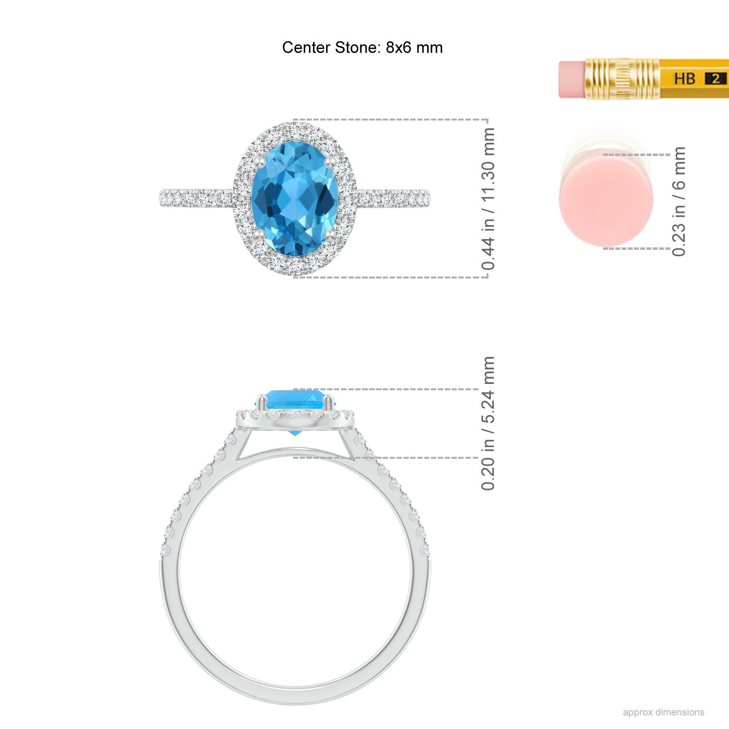 AAA - Swiss Blue Topaz / 1.84 CT / 14 KT White Gold