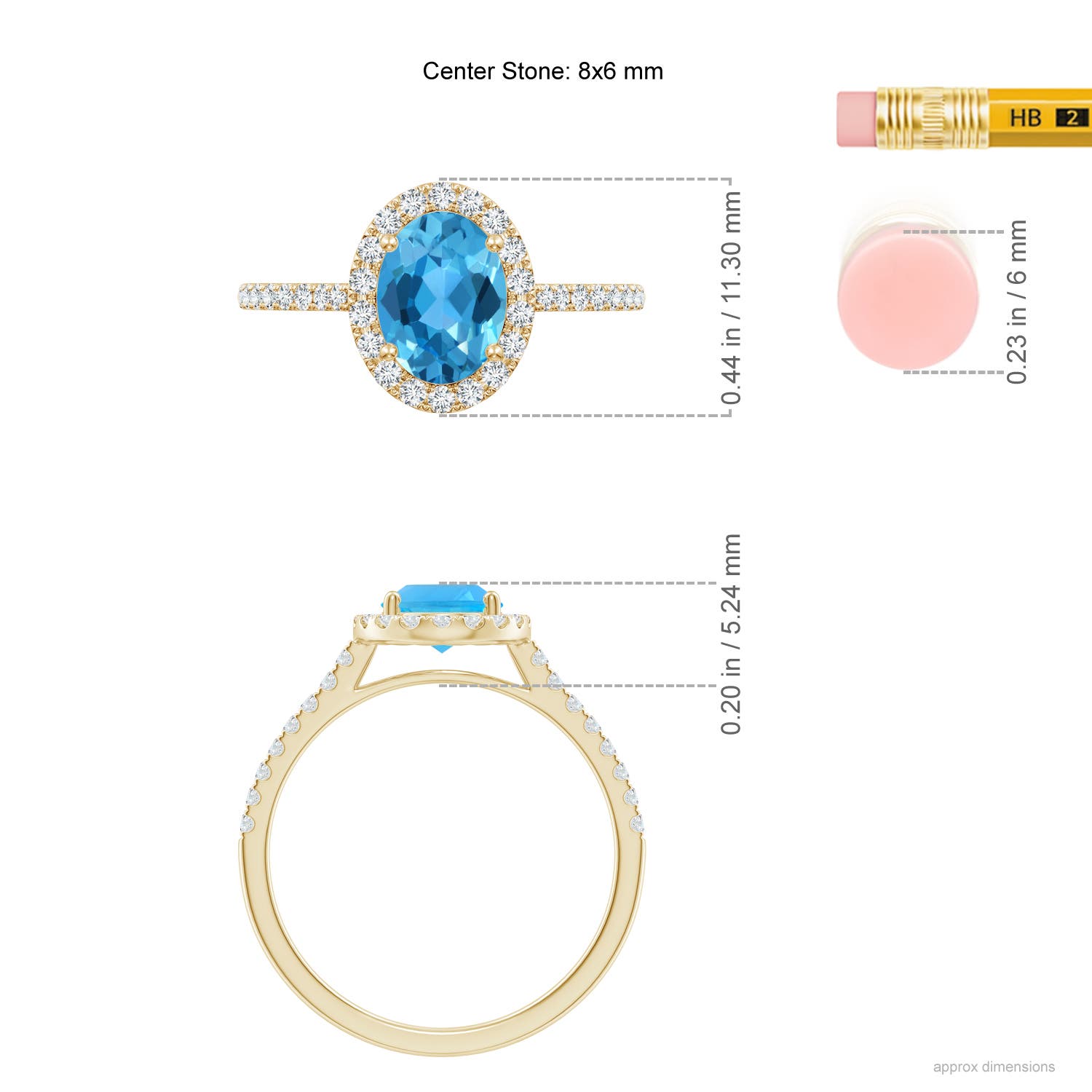 AAA - Swiss Blue Topaz / 1.84 CT / 14 KT Yellow Gold