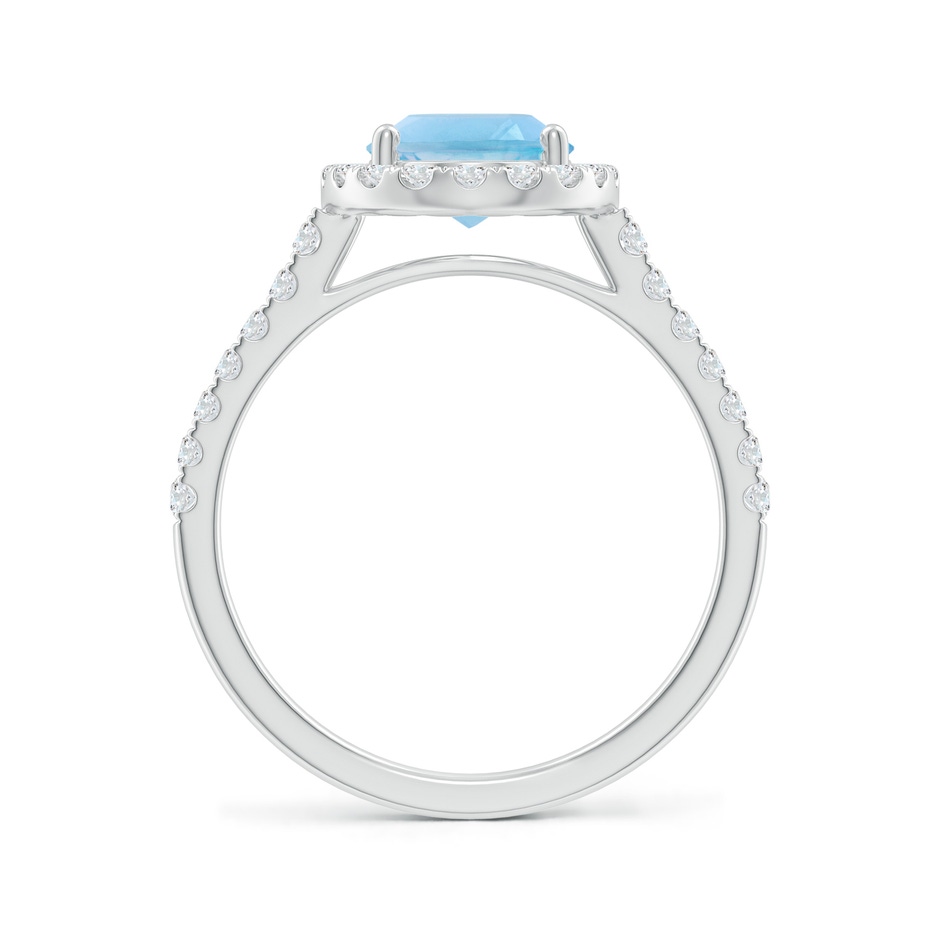 9x7mm A Prong-Set Oval Swiss Blue Topaz Halo Ring with Diamonds in White Gold side 199