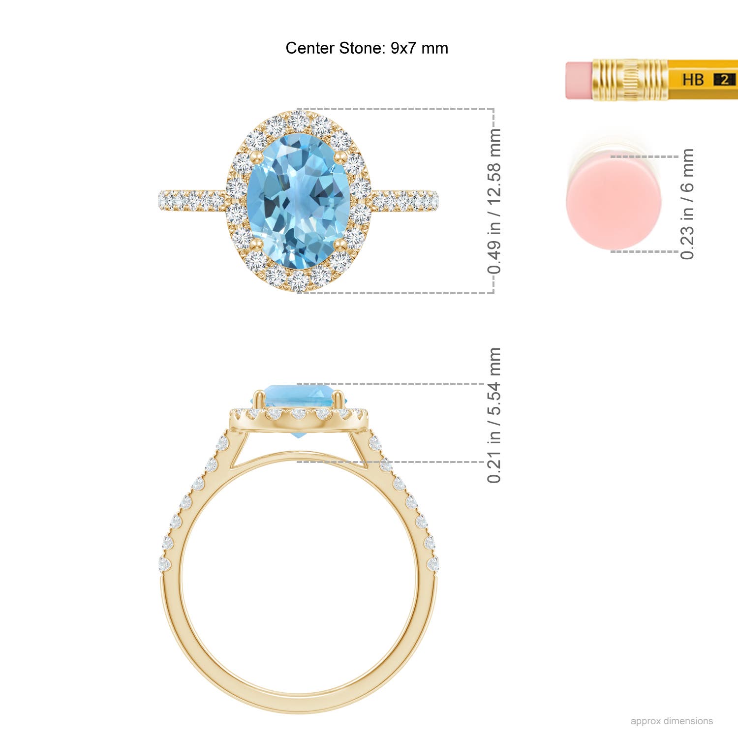 A - Swiss Blue Topaz / 2.7 CT / 14 KT Yellow Gold