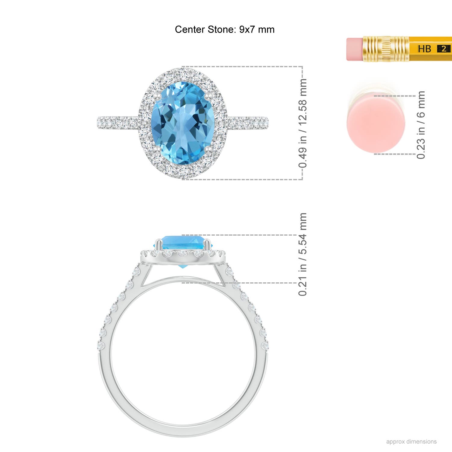 AA - Swiss Blue Topaz / 2.7 CT / 14 KT White Gold