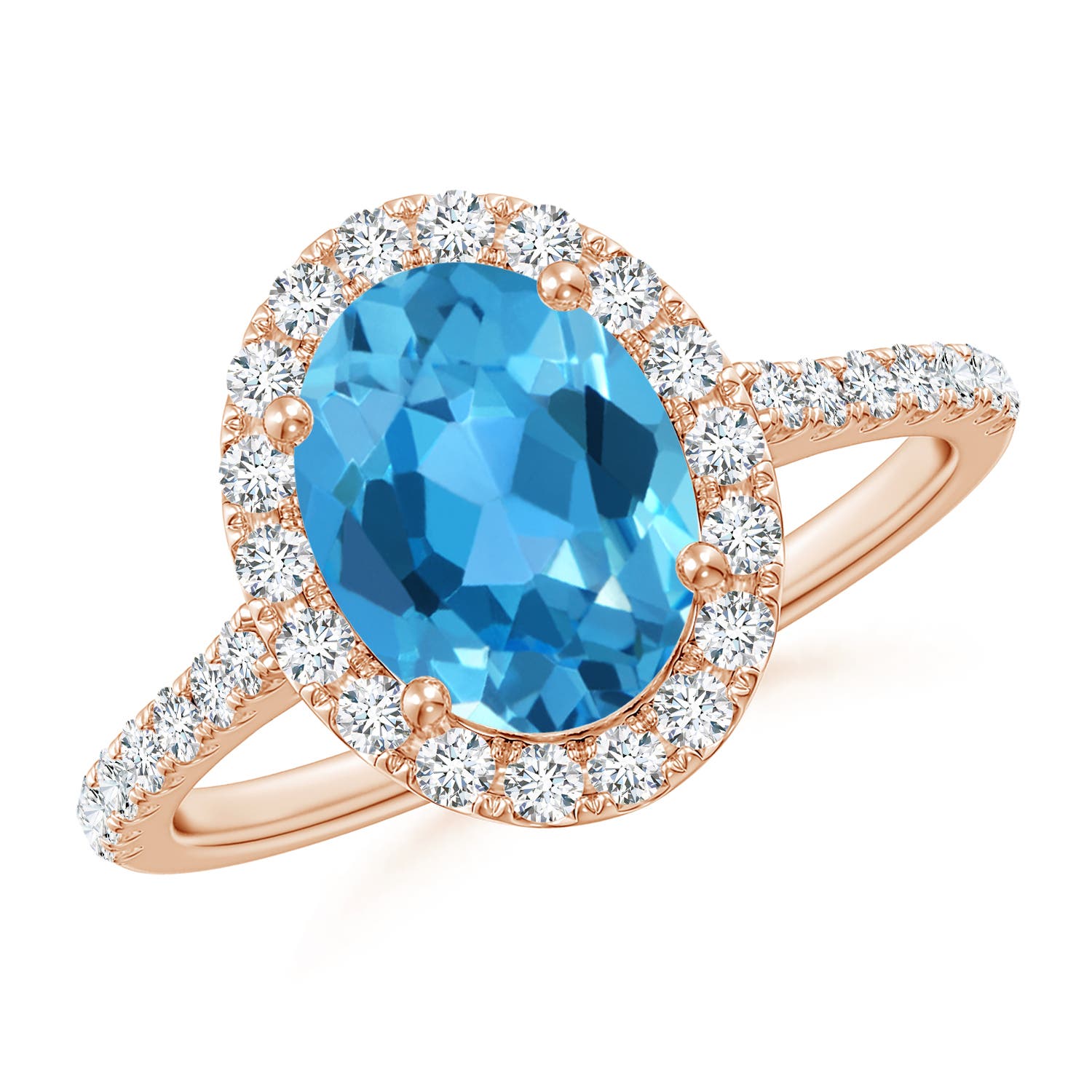 AAA - Swiss Blue Topaz / 2.7 CT / 14 KT Rose Gold