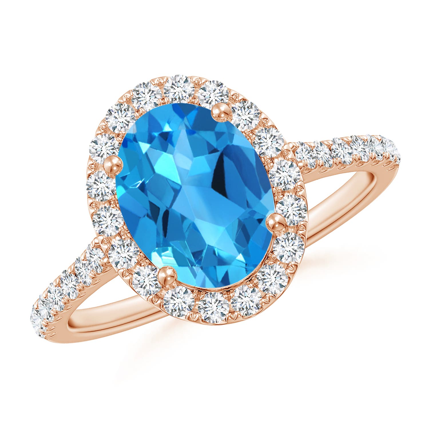 AAAA - Swiss Blue Topaz / 2.7 CT / 14 KT Rose Gold