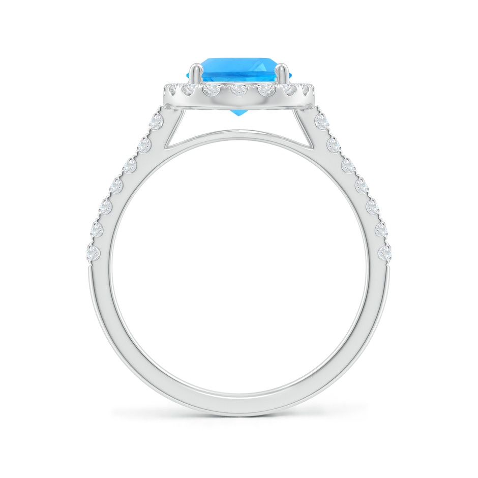 9x7mm AAAA Prong-Set Oval Swiss Blue Topaz Halo Ring with Diamonds in White Gold side 199