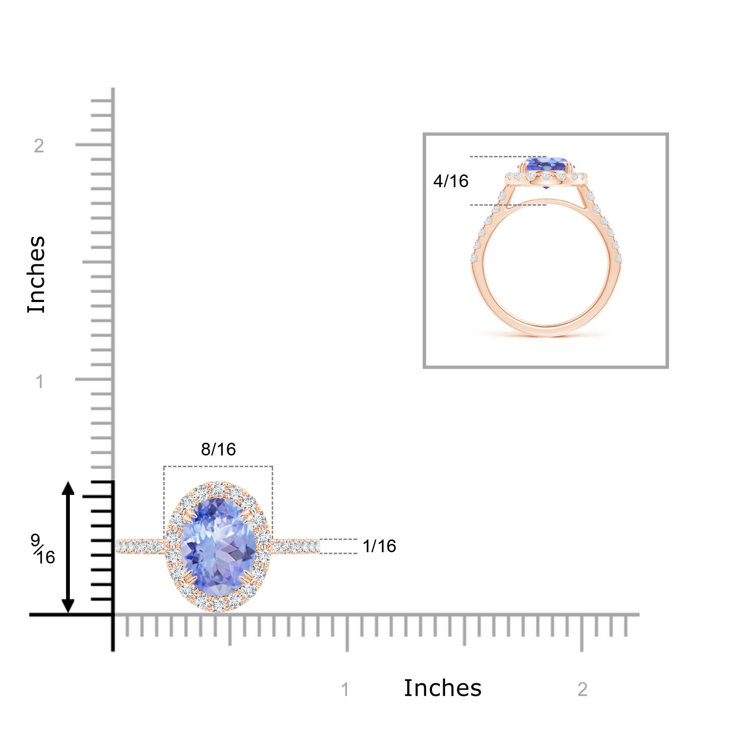 A - Tanzanite / 3.53 CT / 14 KT Rose Gold