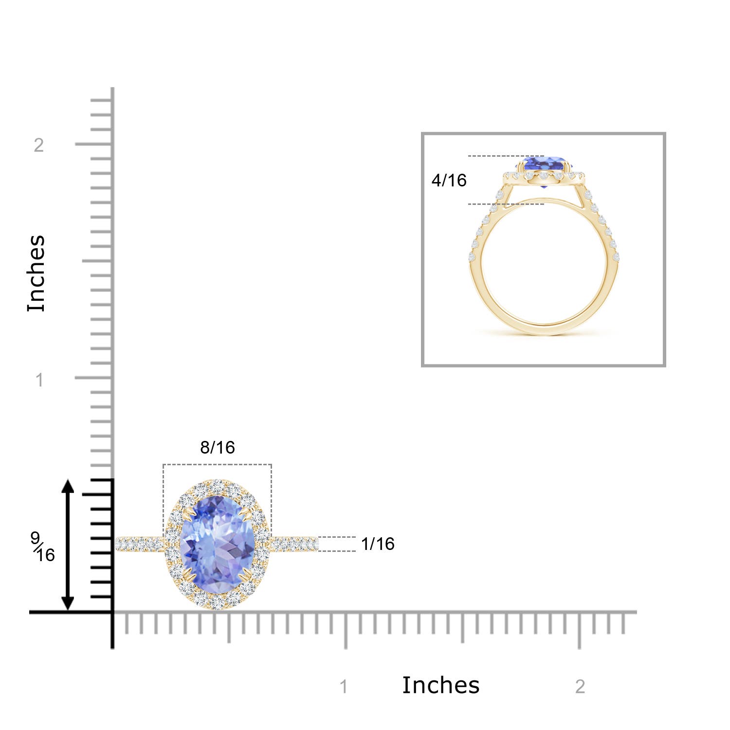 A - Tanzanite / 3.53 CT / 14 KT Yellow Gold