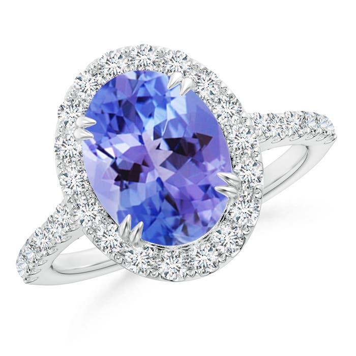 AA - Tanzanite / 3.53 CT / 14 KT White Gold