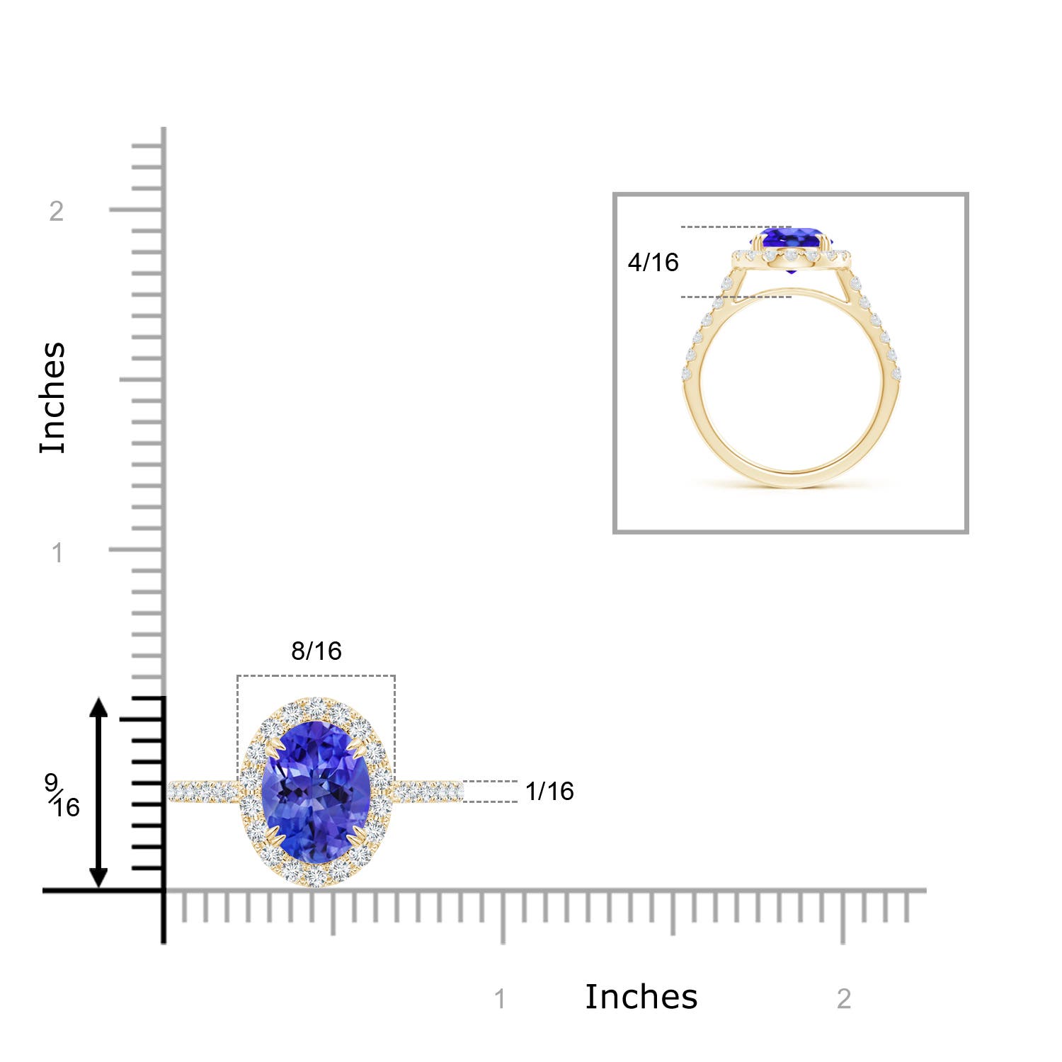 AAA - Tanzanite / 3.53 CT / 14 KT Yellow Gold