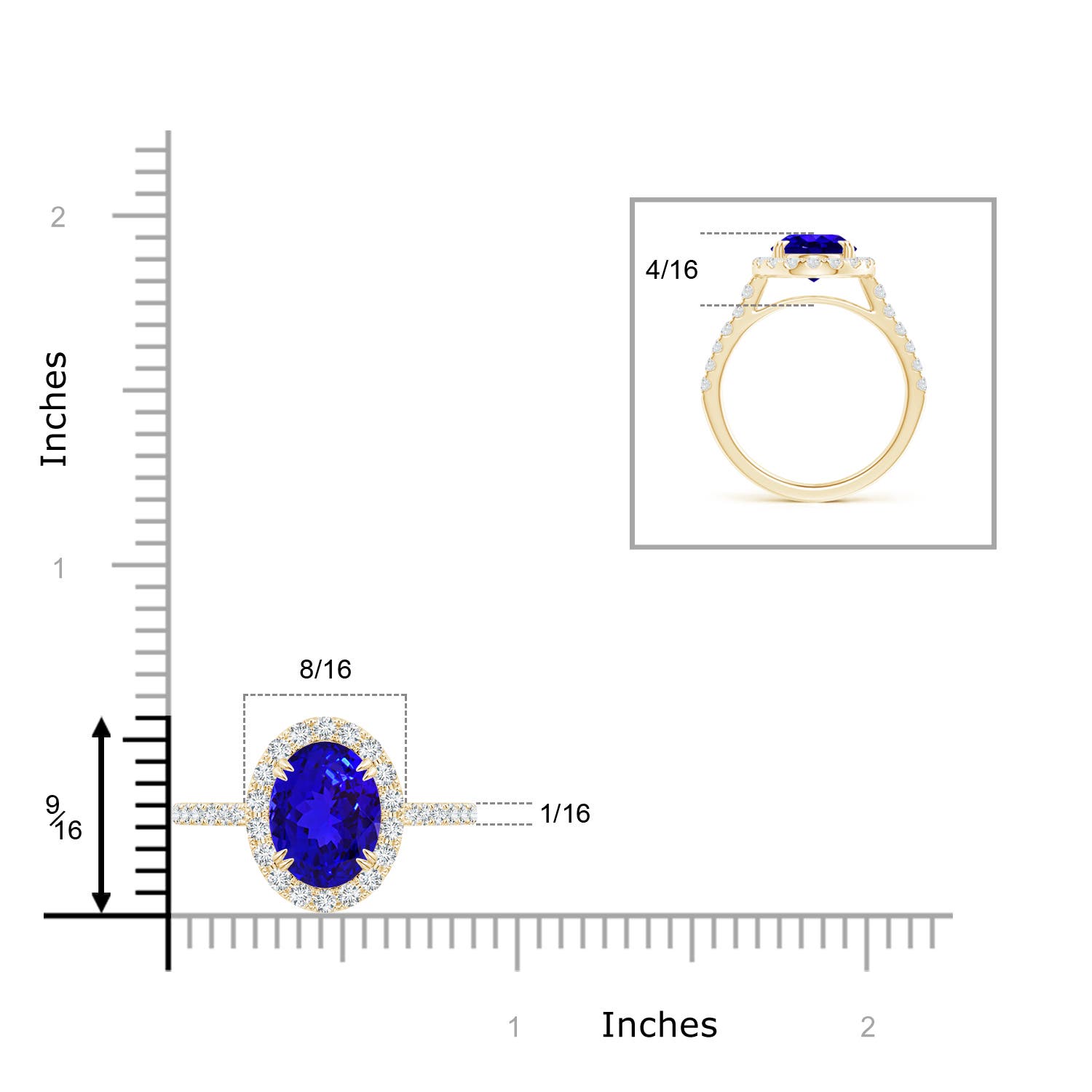 AAAA - Tanzanite / 3.53 CT / 14 KT Yellow Gold