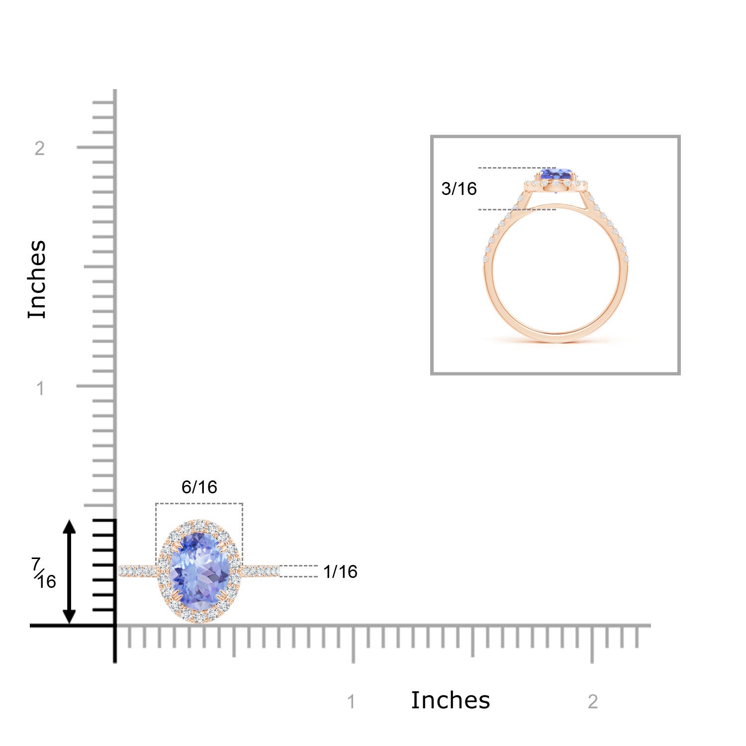 A - Tanzanite / 1.59 CT / 14 KT Rose Gold