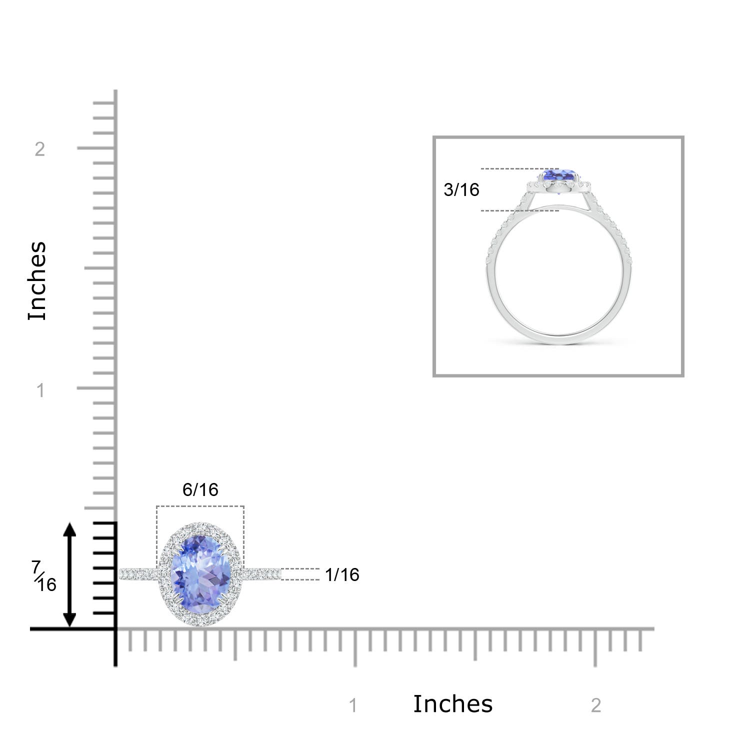 A - Tanzanite / 1.59 CT / 14 KT White Gold