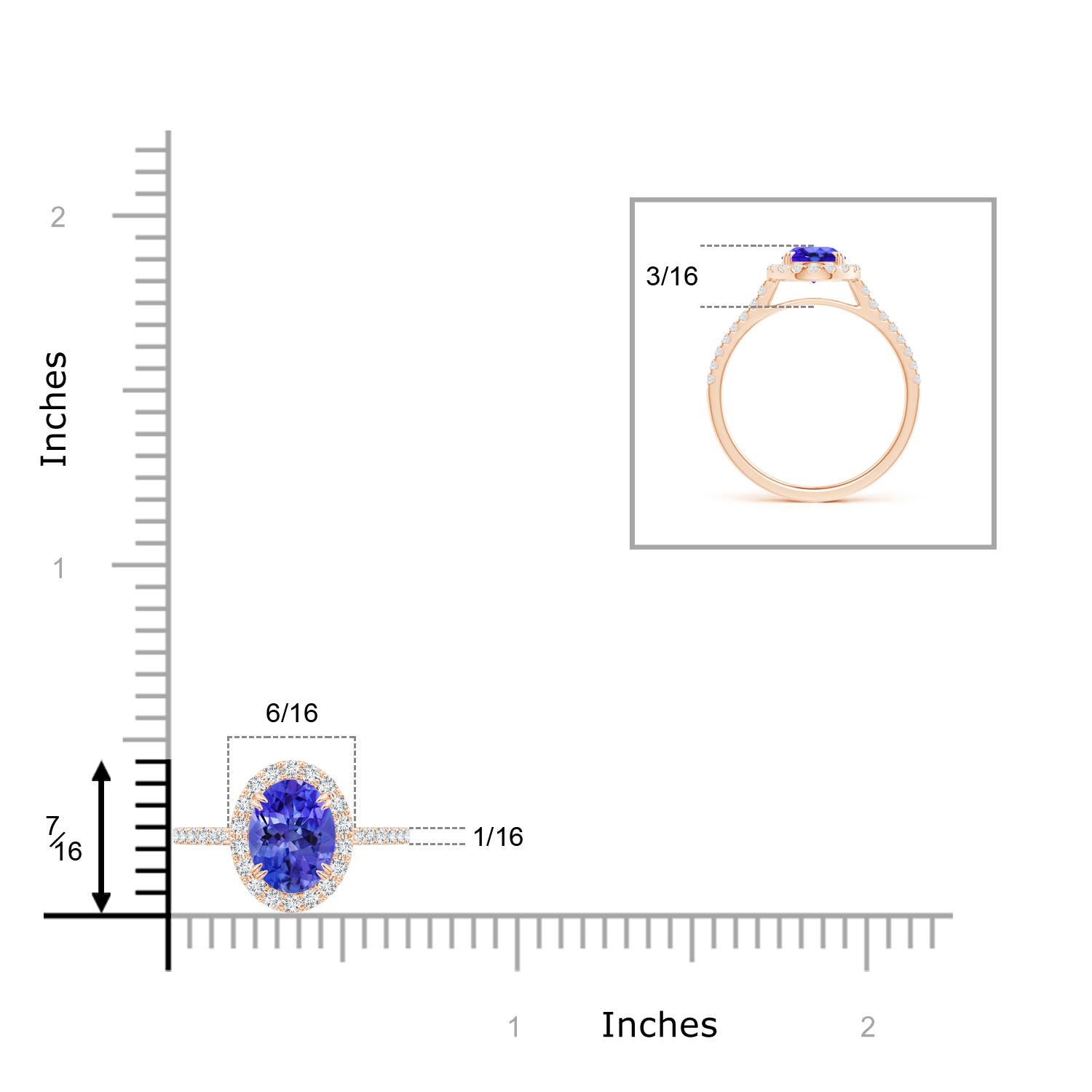 AAA - Tanzanite / 1.59 CT / 14 KT Rose Gold