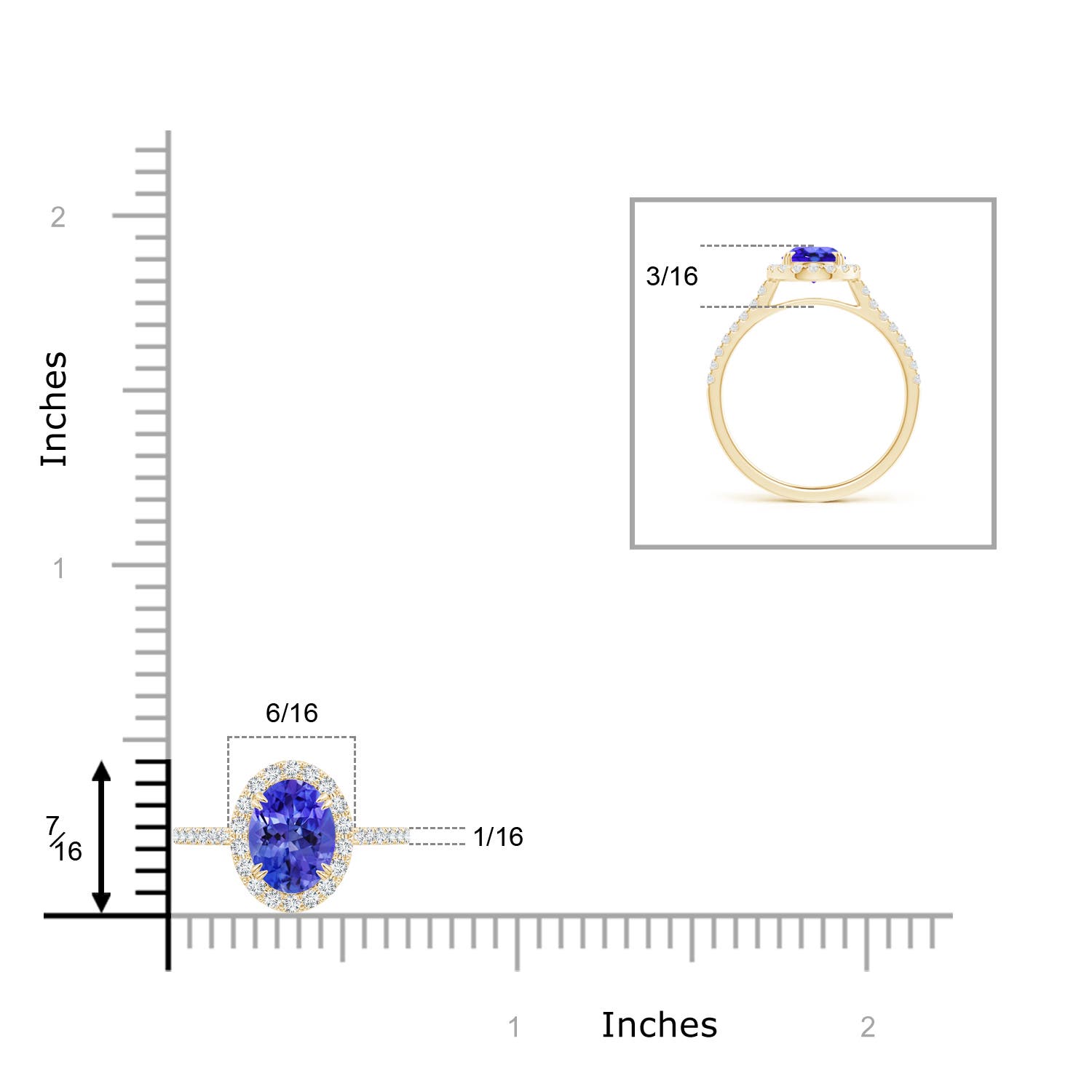 AAA - Tanzanite / 1.59 CT / 14 KT Yellow Gold