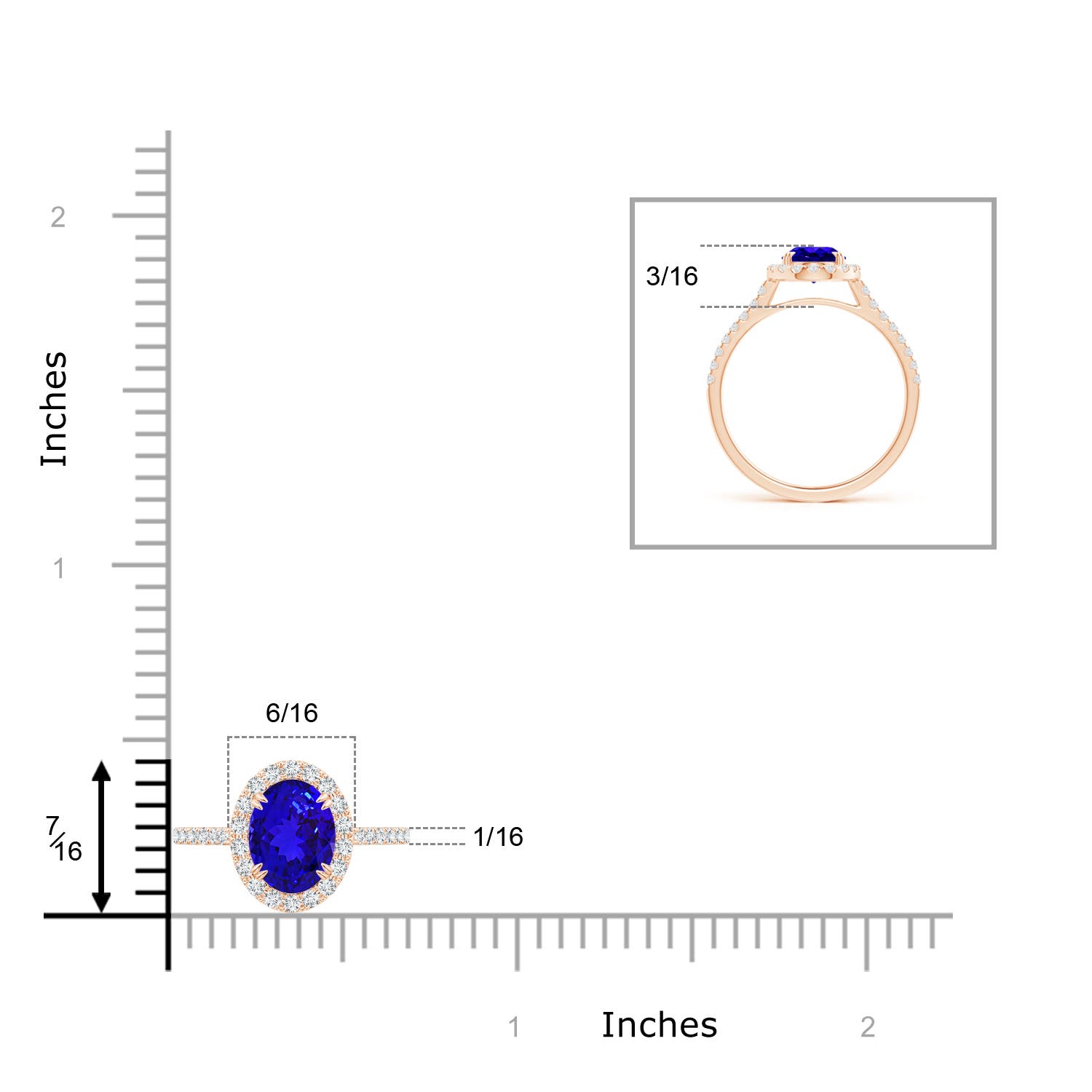 AAAA - Tanzanite / 1.59 CT / 14 KT Rose Gold