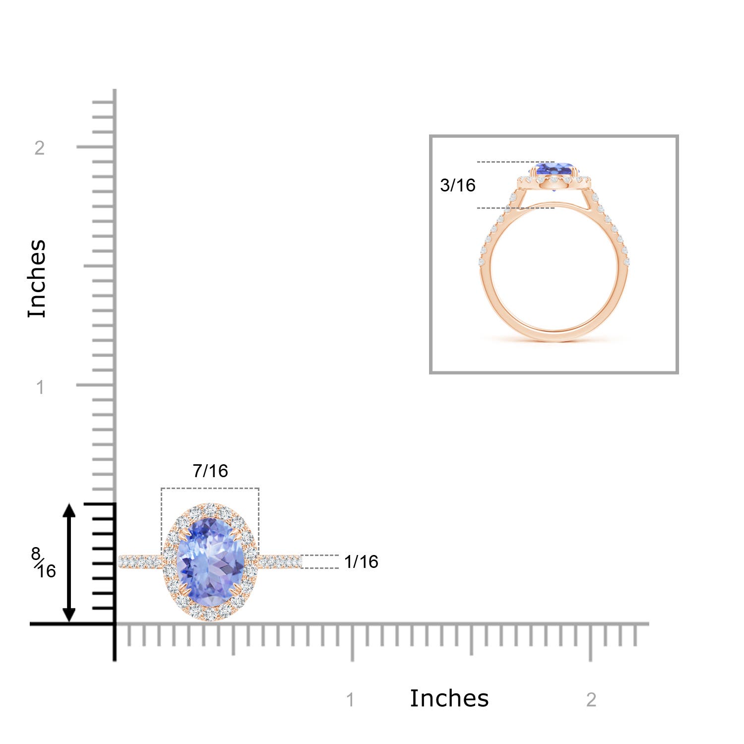 A - Tanzanite / 2.35 CT / 14 KT Rose Gold