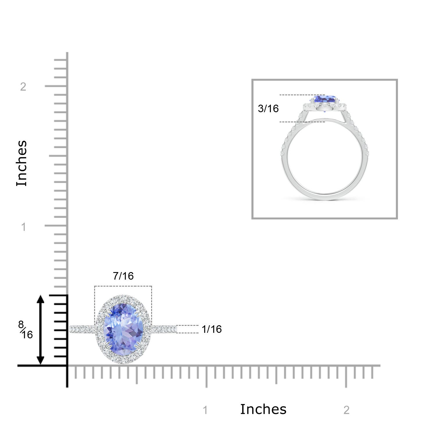 A - Tanzanite / 2.35 CT / 14 KT White Gold