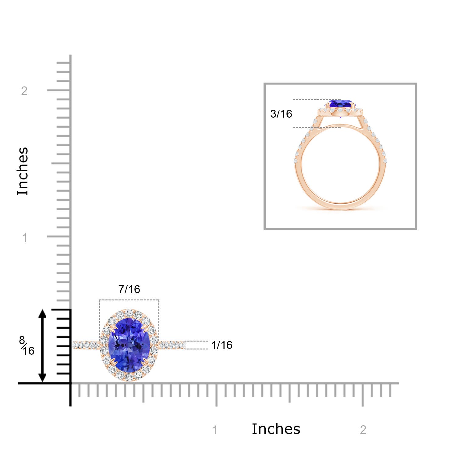 AAA - Tanzanite / 2.35 CT / 14 KT Rose Gold