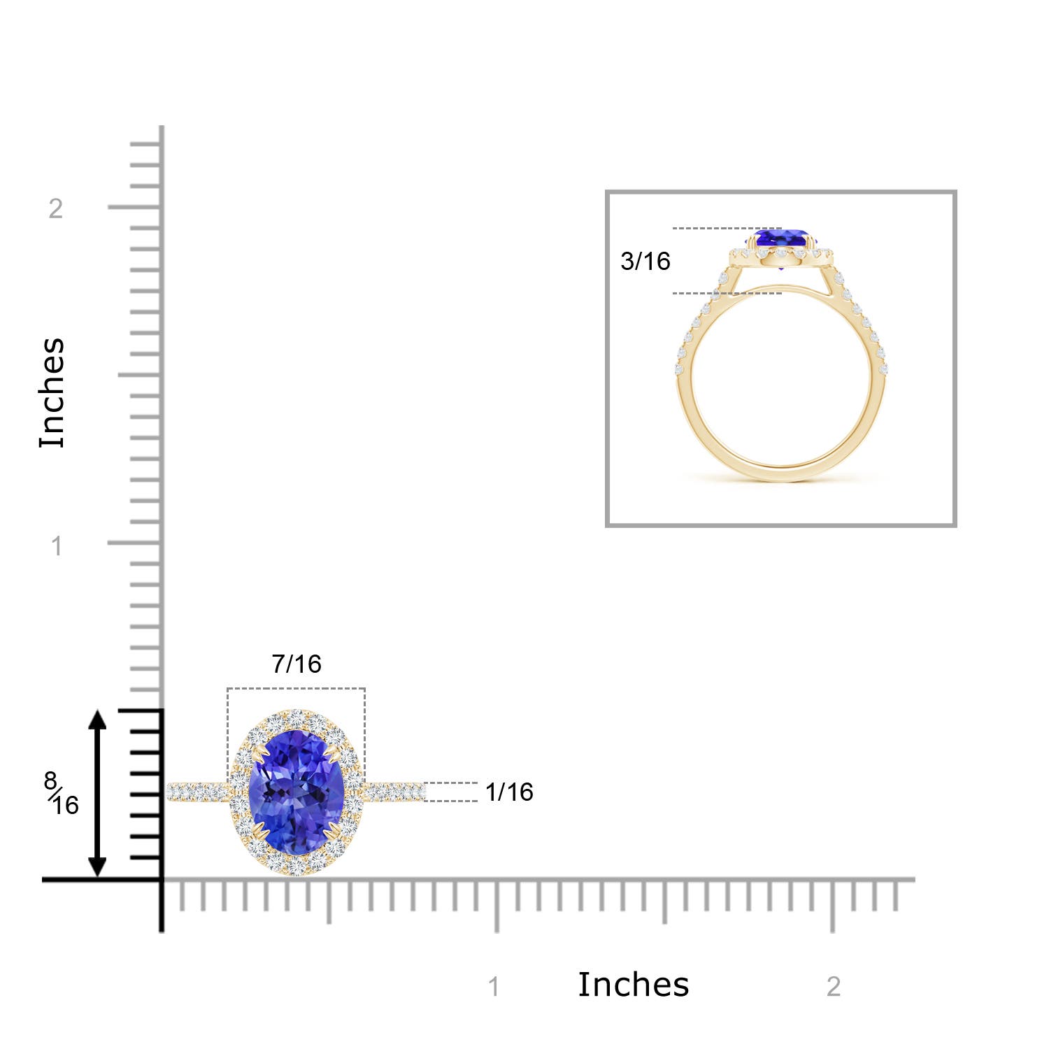 AAA - Tanzanite / 2.35 CT / 14 KT Yellow Gold