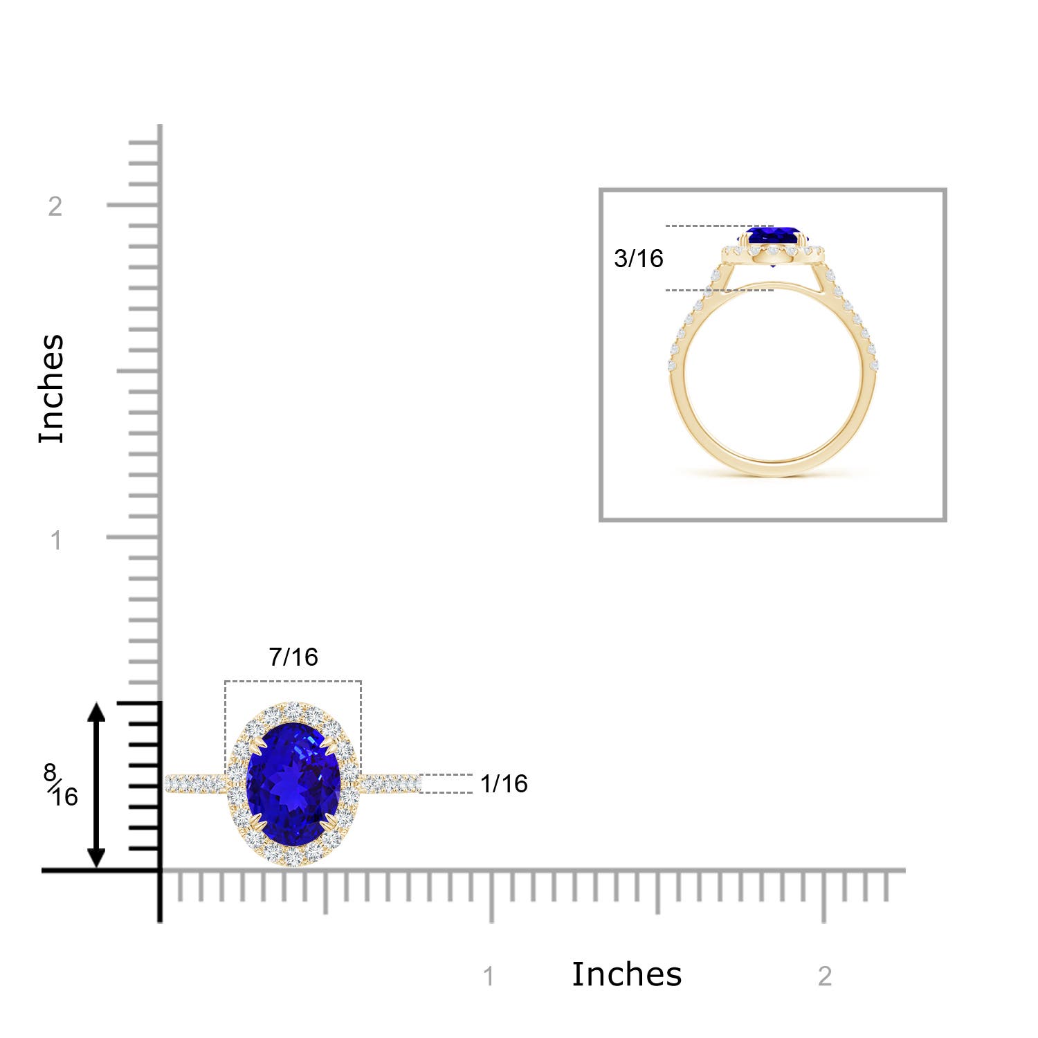 AAAA - Tanzanite / 2.35 CT / 14 KT Yellow Gold