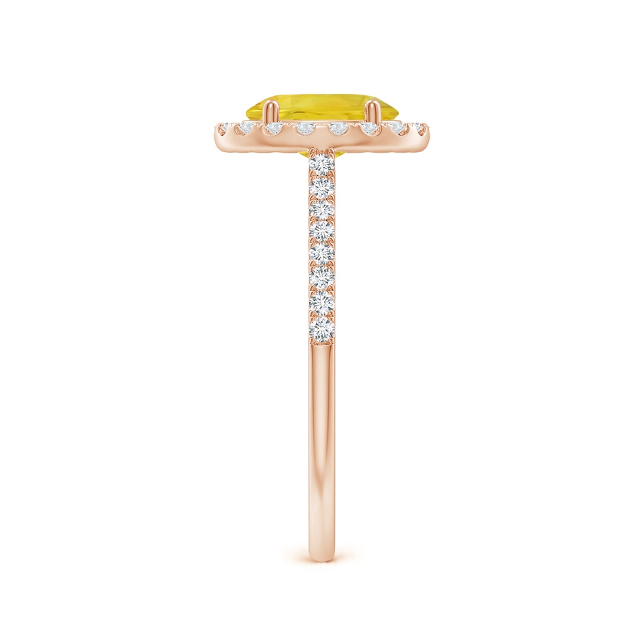 8x6mm AA Prong-Set Oval Yellow Sapphire Halo Ring with Diamonds in 9K Rose Gold side-2
