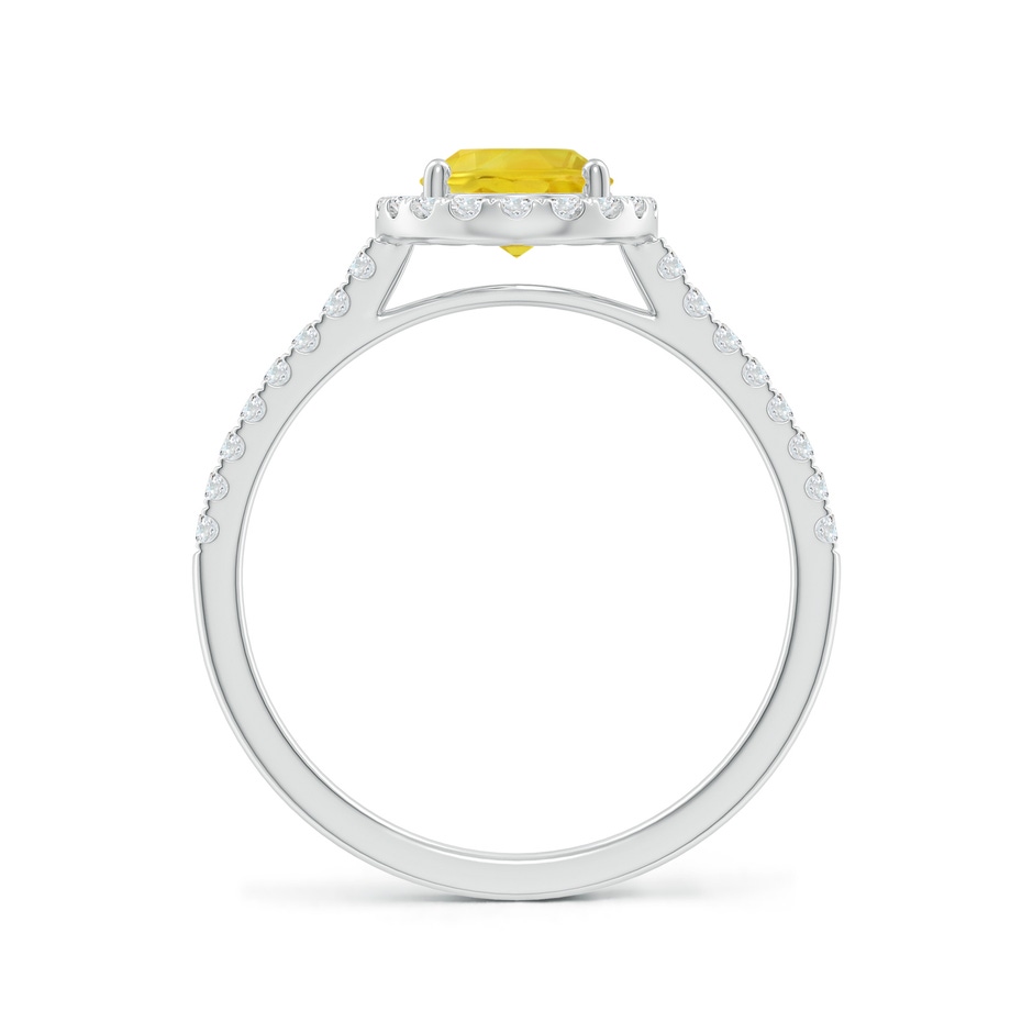 8x6mm AA Prong-Set Oval Yellow Sapphire Halo Ring with Diamonds in 9K White Gold side-1