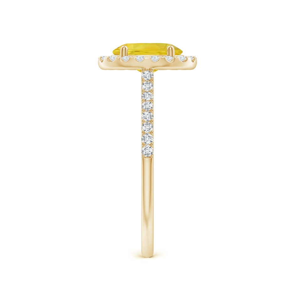 8x6mm AA Prong-Set Oval Yellow Sapphire Halo Ring with Diamonds in 9K Yellow Gold side-2