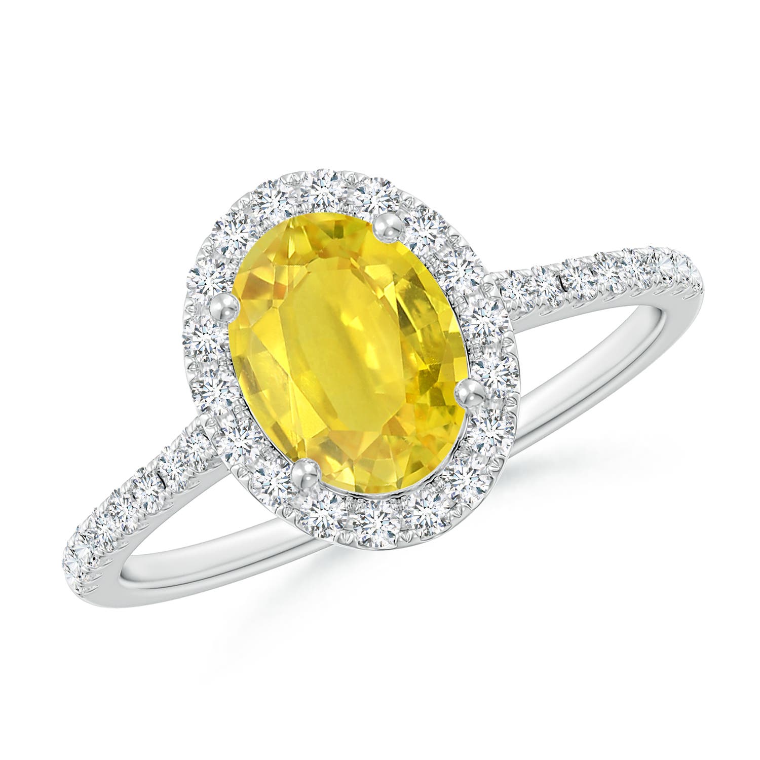 AA - Yellow Sapphire / 1.84 CT / 14 KT White Gold