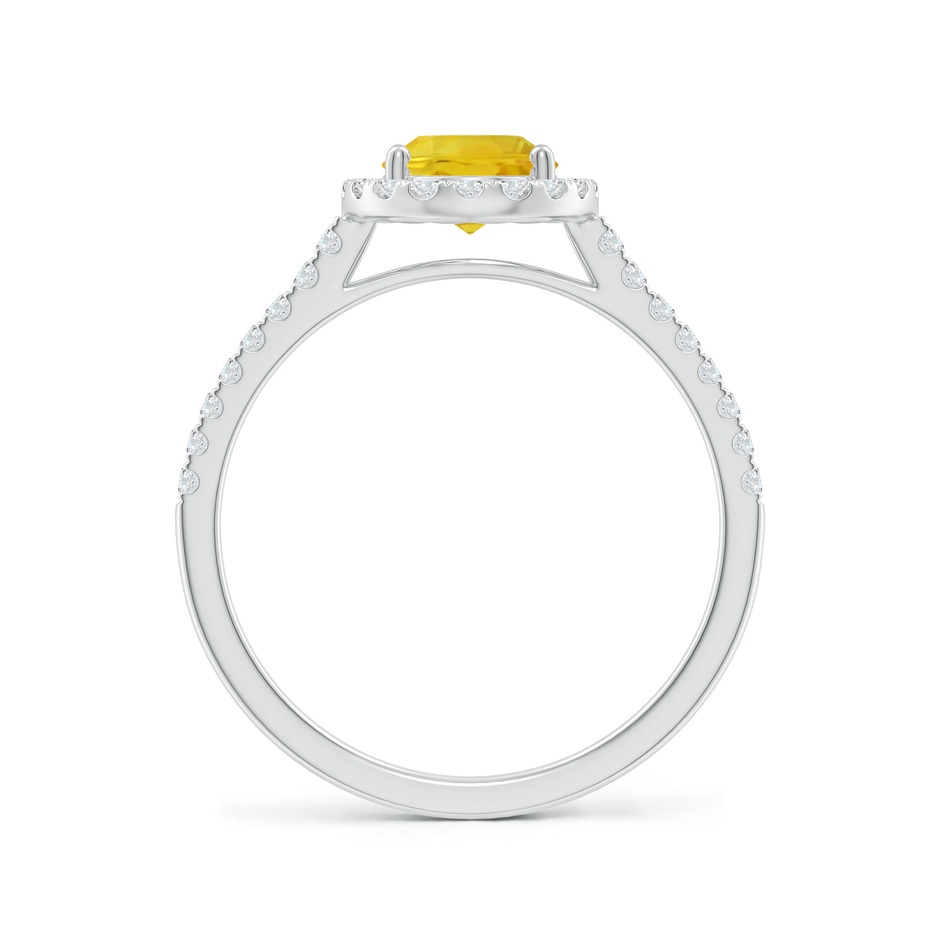 8x6mm AAA Double Claw-Set Oval Yellow Sapphire Halo Ring with Diamonds in P950 Platinum side-1