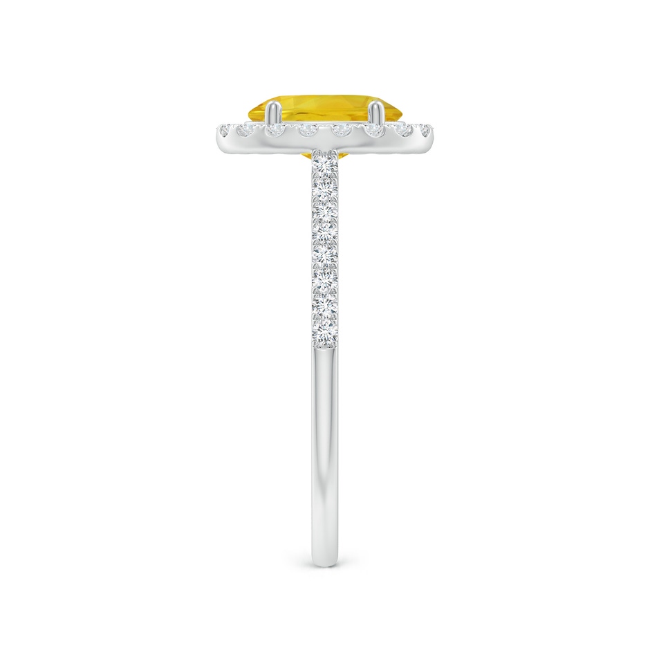 8x6mm AAA Double Claw-Set Oval Yellow Sapphire Halo Ring with Diamonds in P950 Platinum side-2