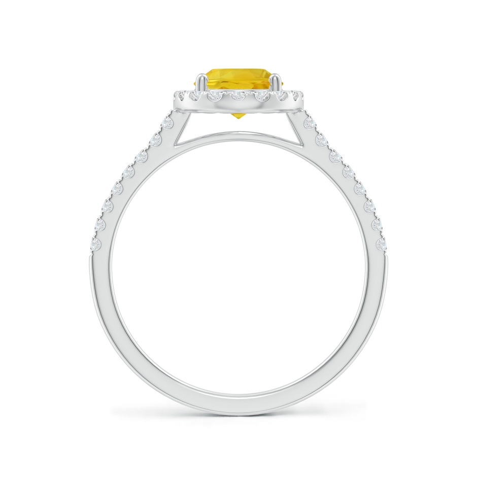 8x6mm AAA Double Claw-Set Oval Yellow Sapphire Halo Ring with Diamonds in White Gold side-1