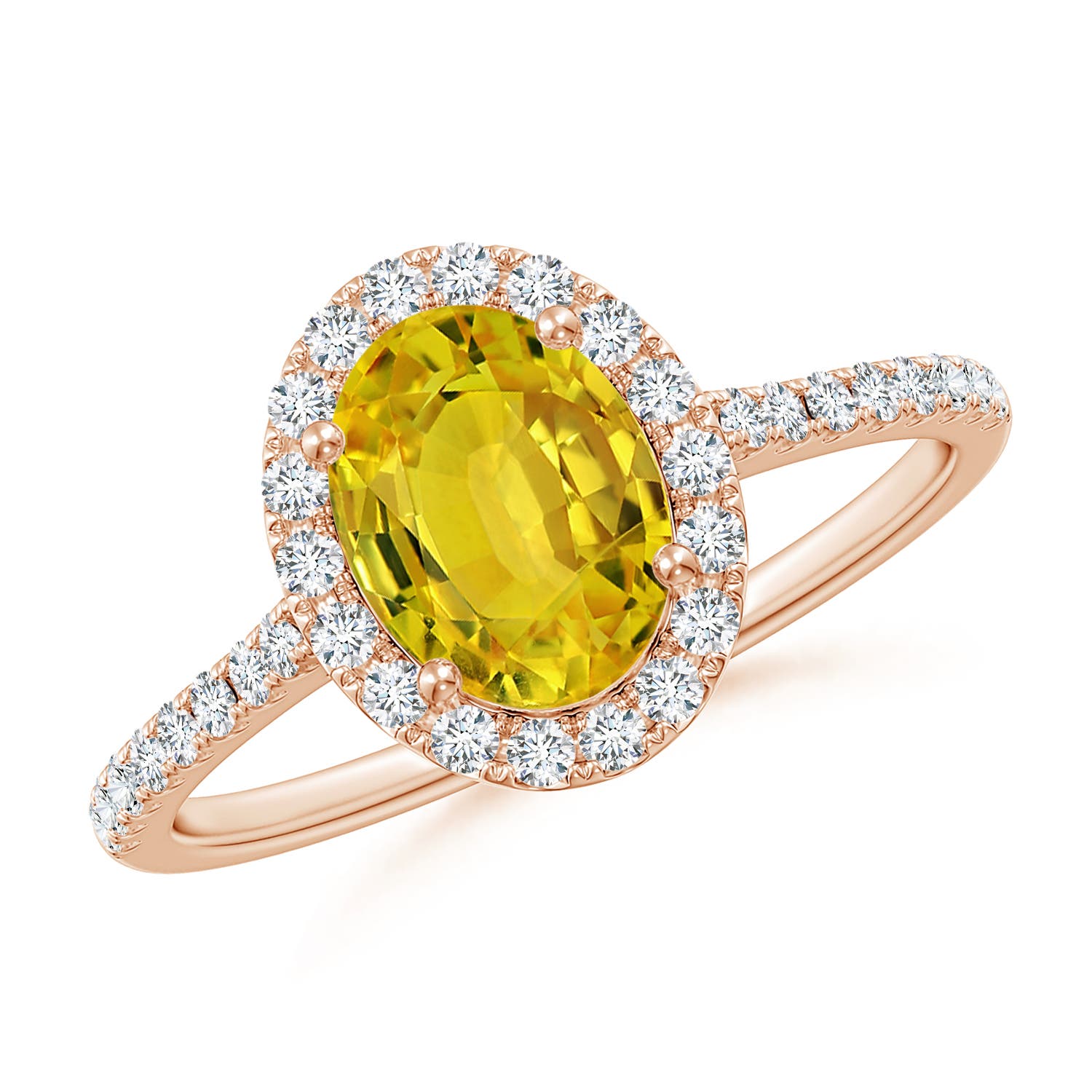 AAAA - Yellow Sapphire / 1.84 CT / 14 KT Rose Gold