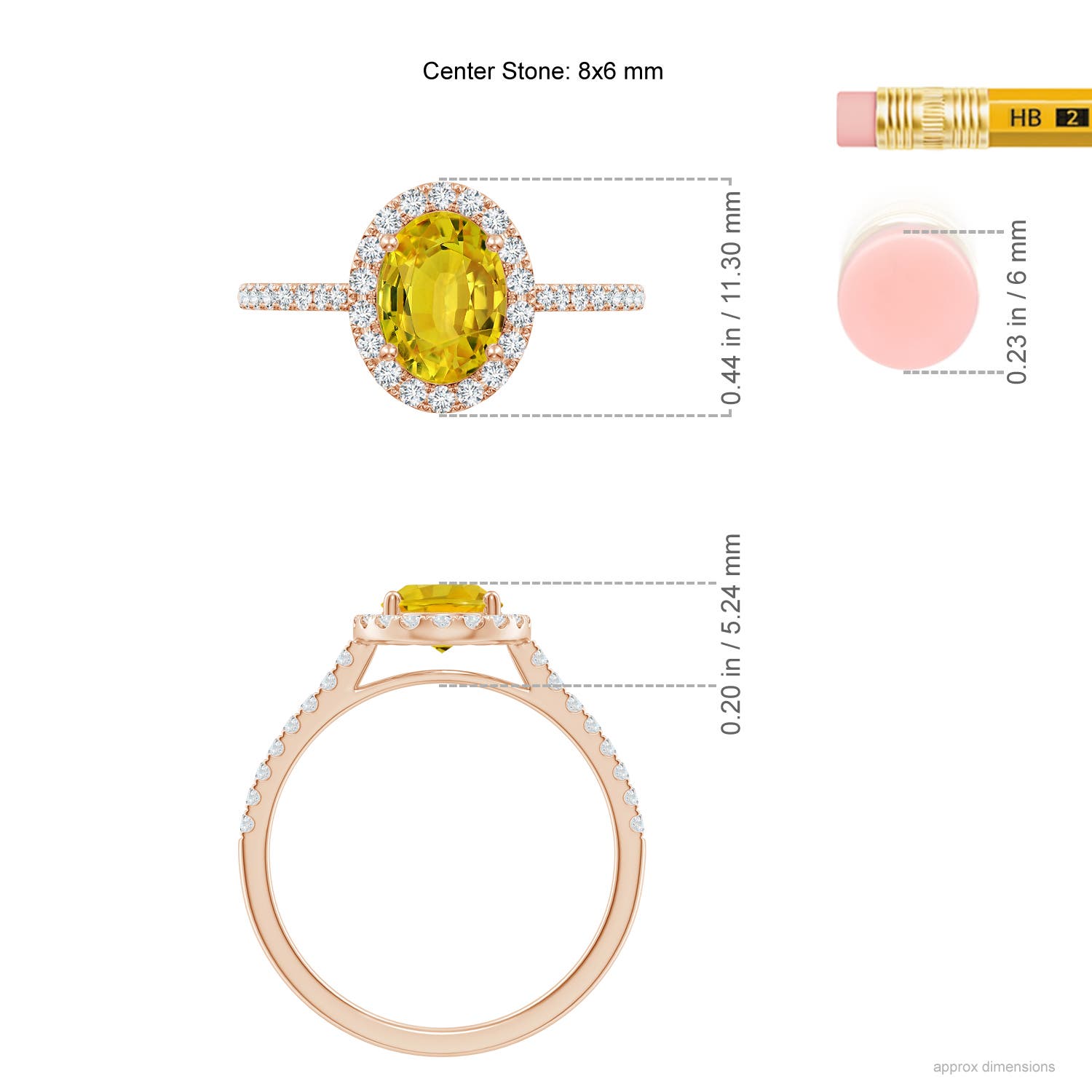 AAAA - Yellow Sapphire / 1.84 CT / 14 KT Rose Gold