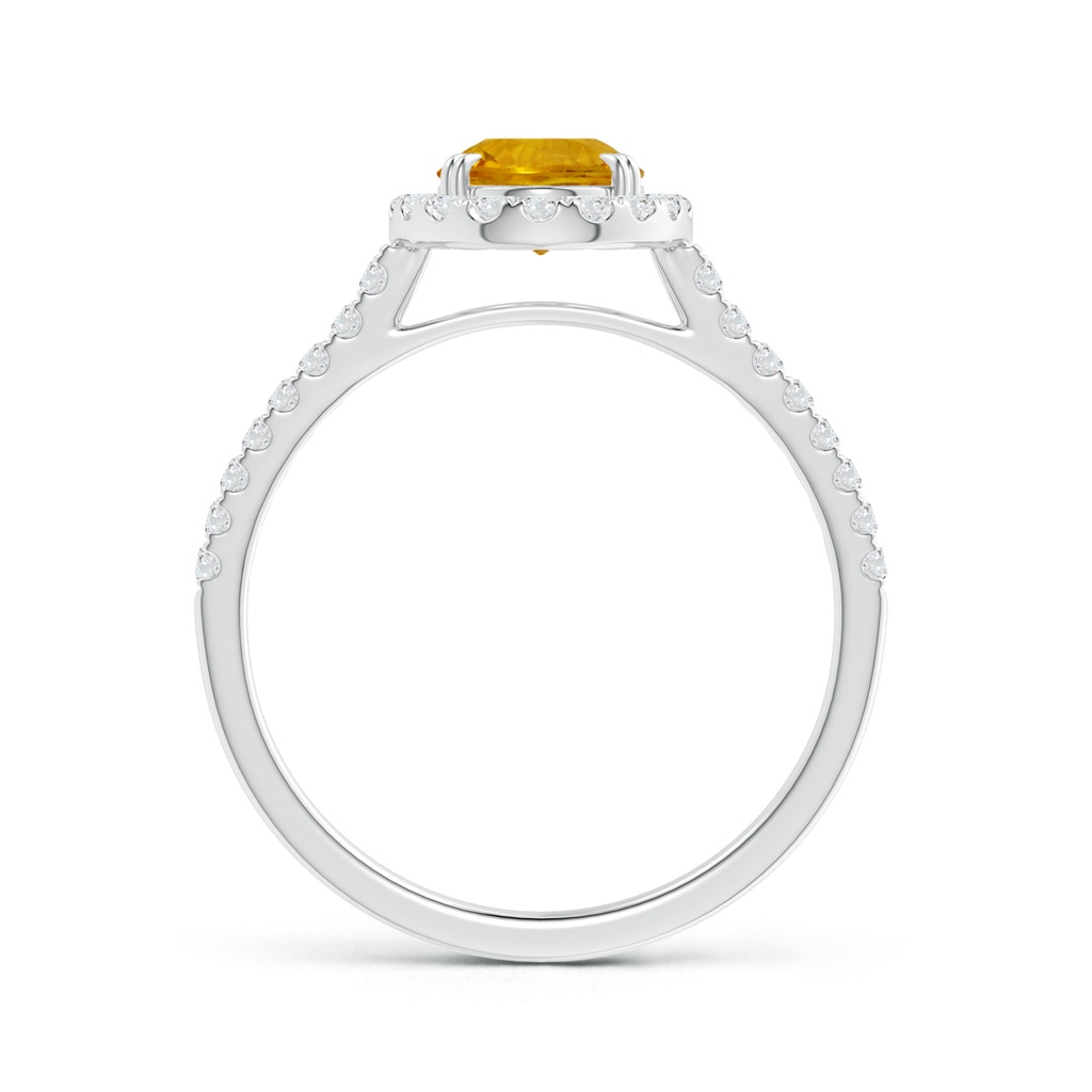 8.03x6.12x3.29mm AAAA Double Claw-Set Oval Yellow Sapphire Halo Ring with Diamonds in White Gold Side 199