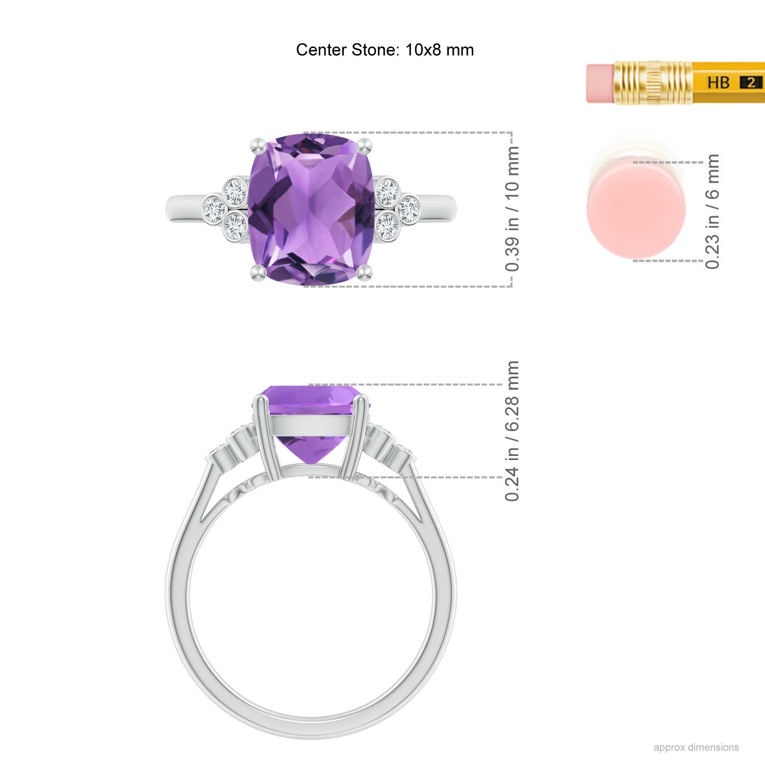 AA - Amethyst / 2.83 CT / 14 KT White Gold