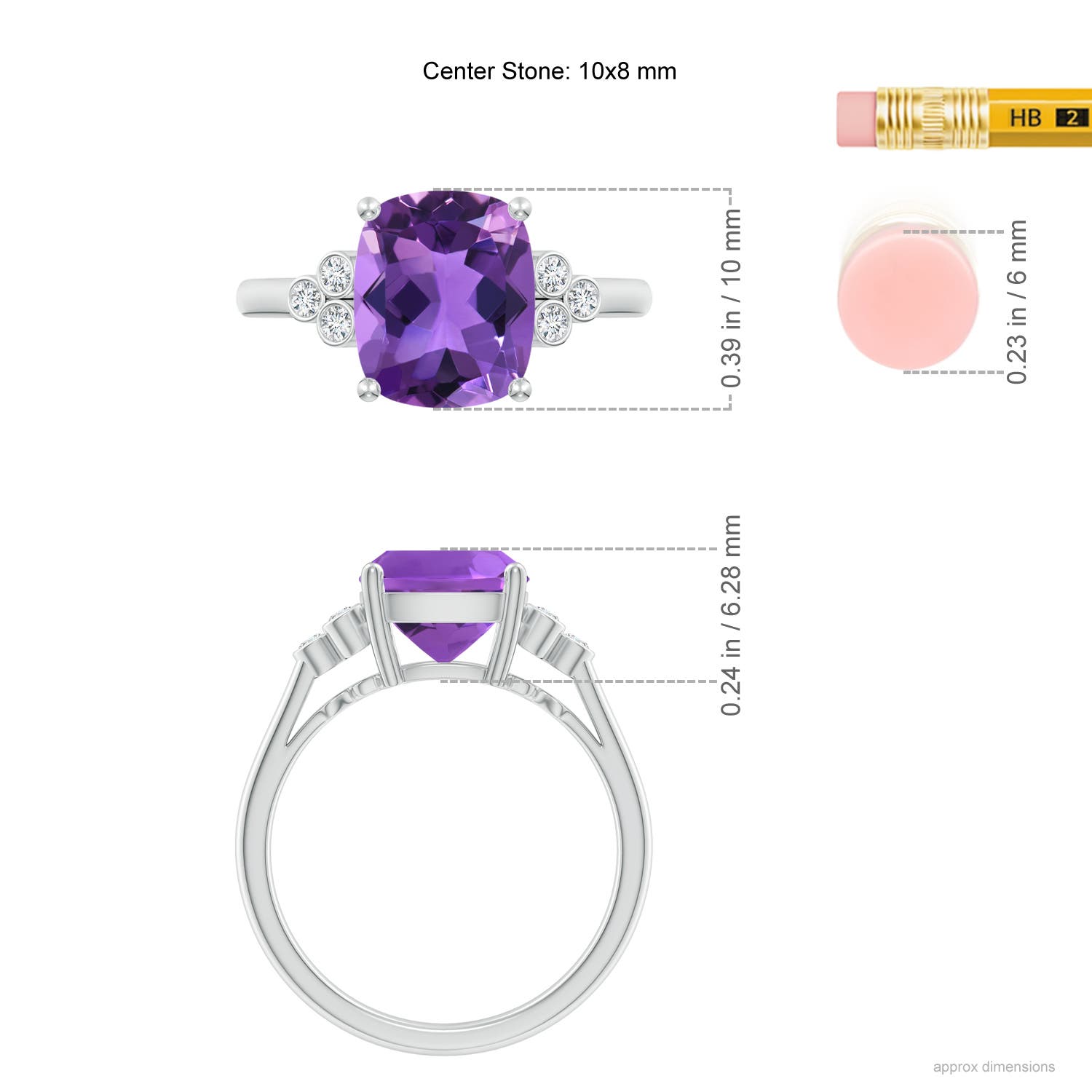 AAA - Amethyst / 2.83 CT / 14 KT White Gold