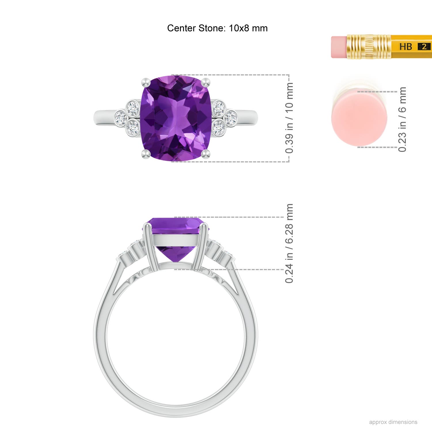 AAAA - Amethyst / 2.83 CT / 14 KT White Gold