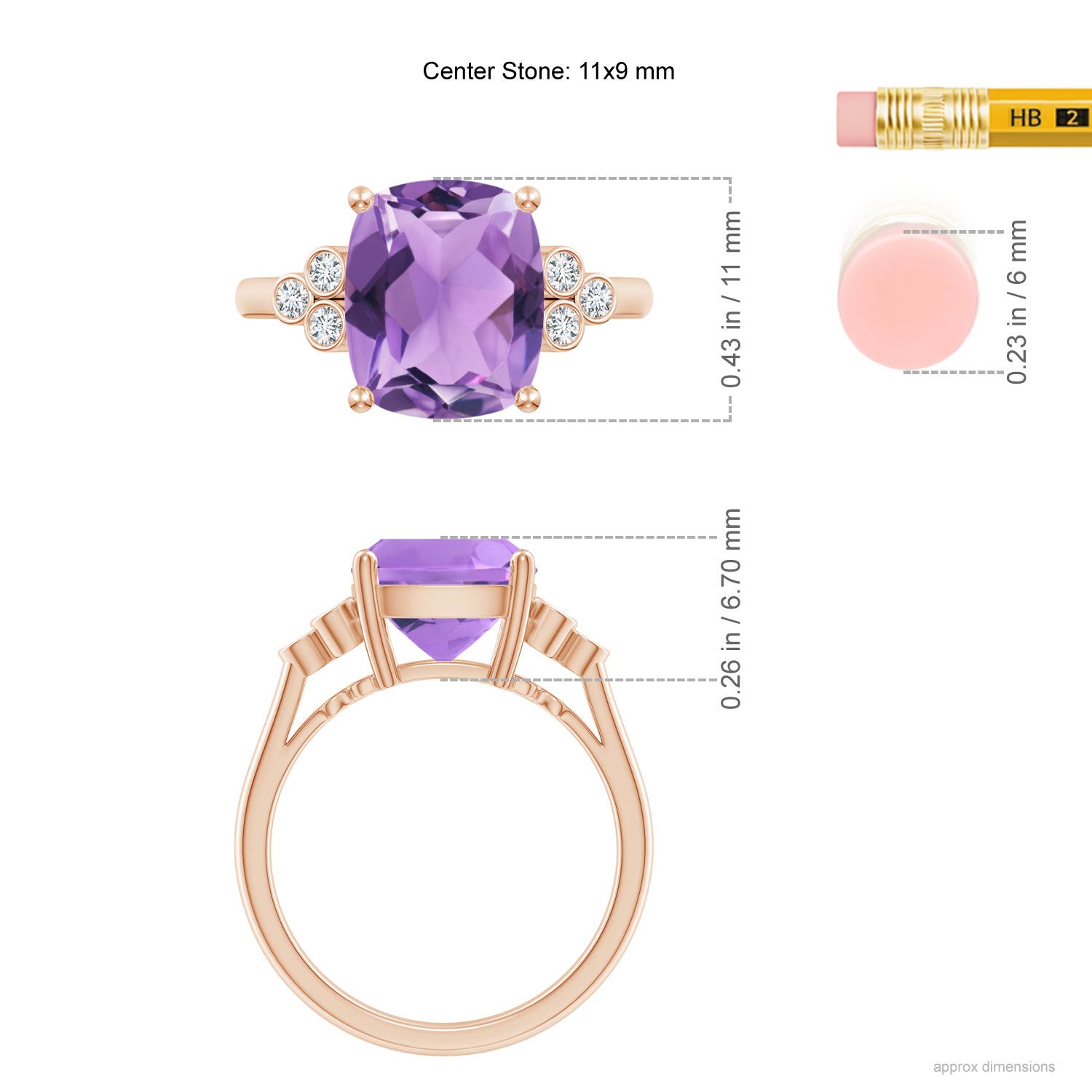 A - Amethyst / 3.65 CT / 14 KT Rose Gold