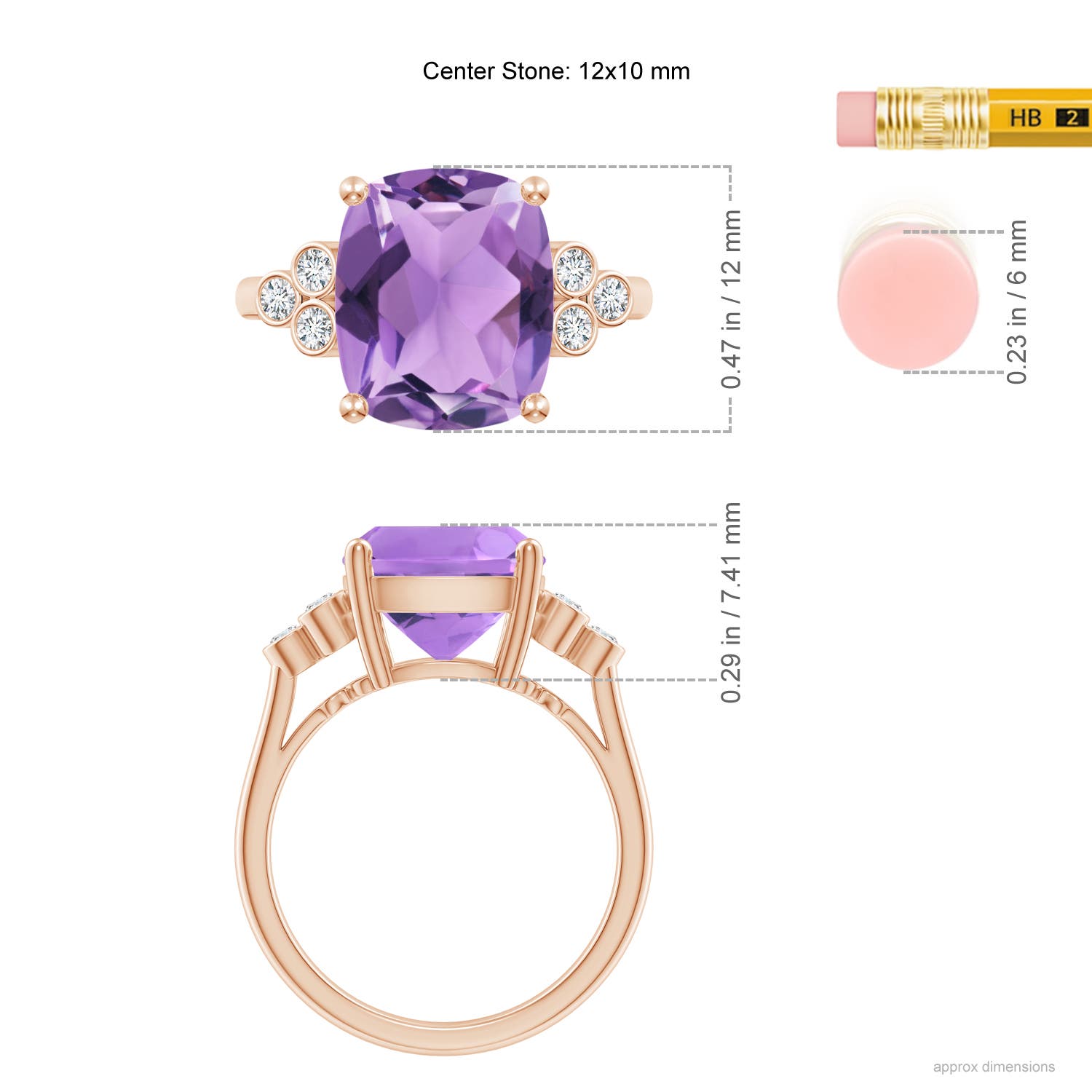 A - Amethyst / 4.77 CT / 14 KT Rose Gold