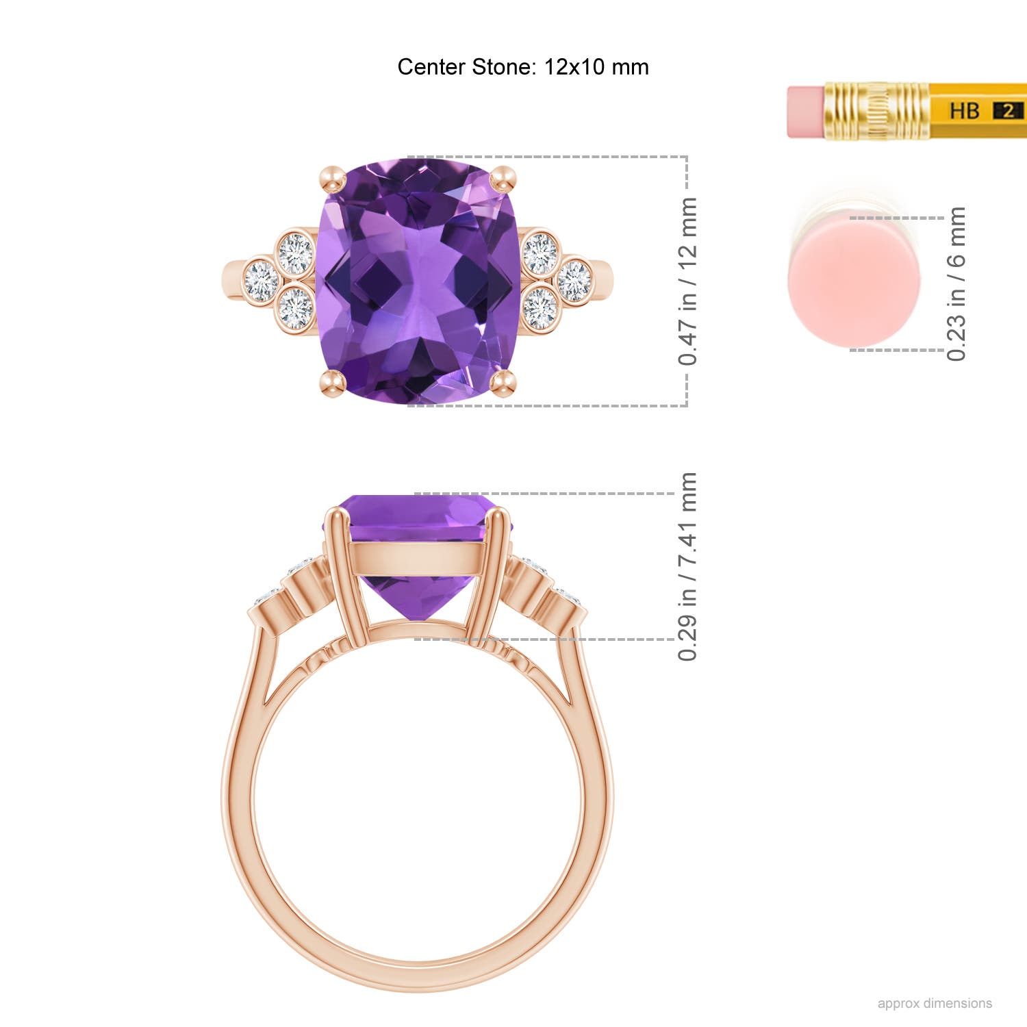 AAA - Amethyst / 4.77 CT / 14 KT Rose Gold