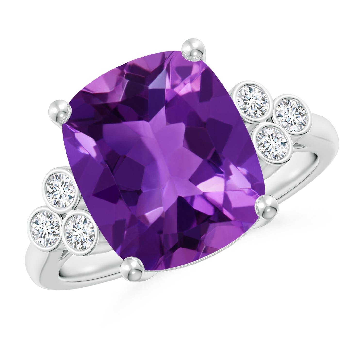 AAAA - Amethyst / 4.77 CT / 14 KT White Gold