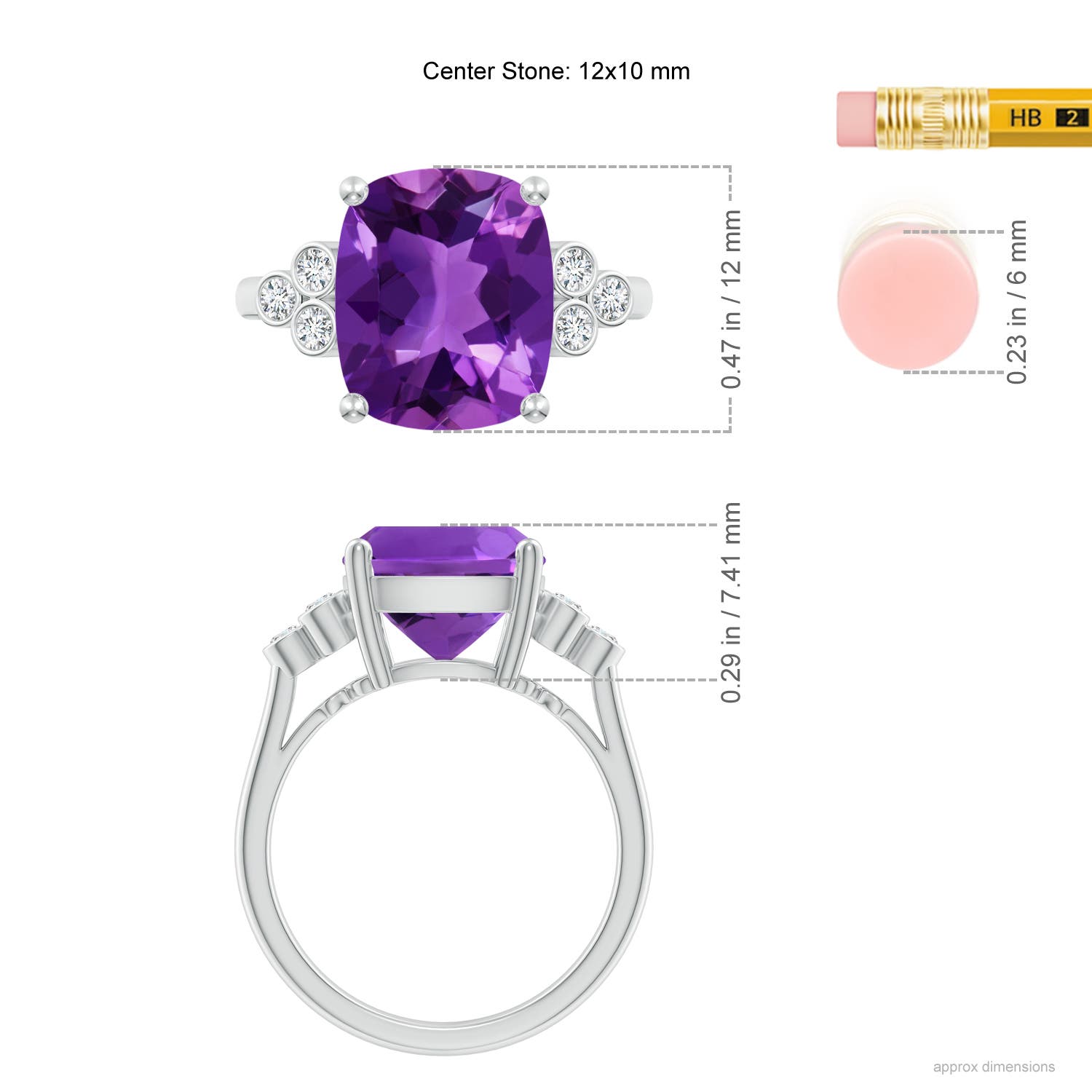 AAAA - Amethyst / 4.77 CT / 14 KT White Gold