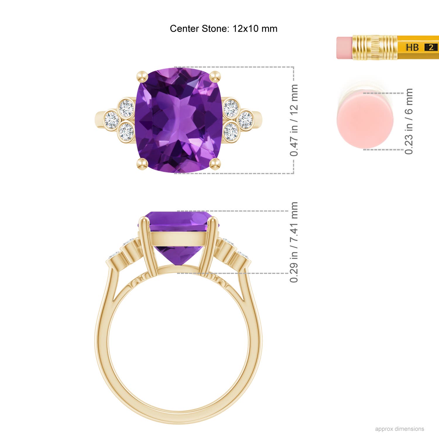 AAAA - Amethyst / 4.77 CT / 14 KT Yellow Gold