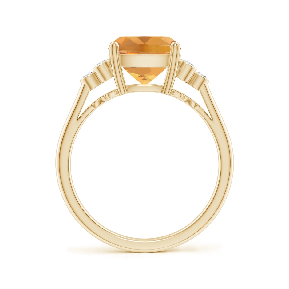 10x8mm A Cushion Citrine Ring with Trio Bezel Diamonds in Yellow Gold side 199
