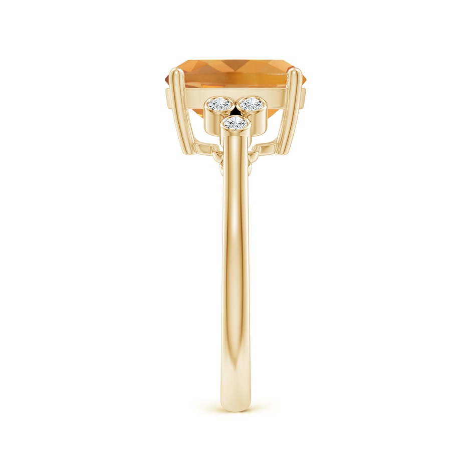 10x8mm A Cushion Citrine Ring with Trio Bezel Diamonds in Yellow Gold side 299
