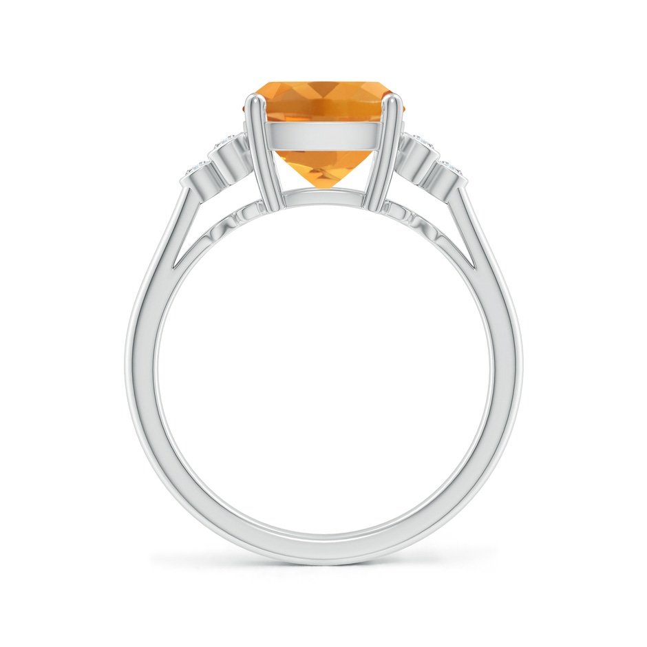 10x8mm AA Cushion Citrine Ring with Trio Bezel Diamonds in White Gold side 199